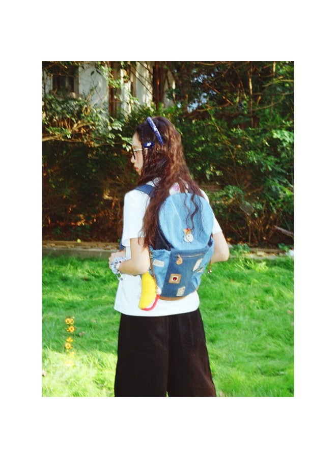 Tagi. Tagi Bread Large Capacity Lightweight Backpack Laptop Bag Student Autumn Winter School Bag Versatile - Blueberry Plaid - Image 2