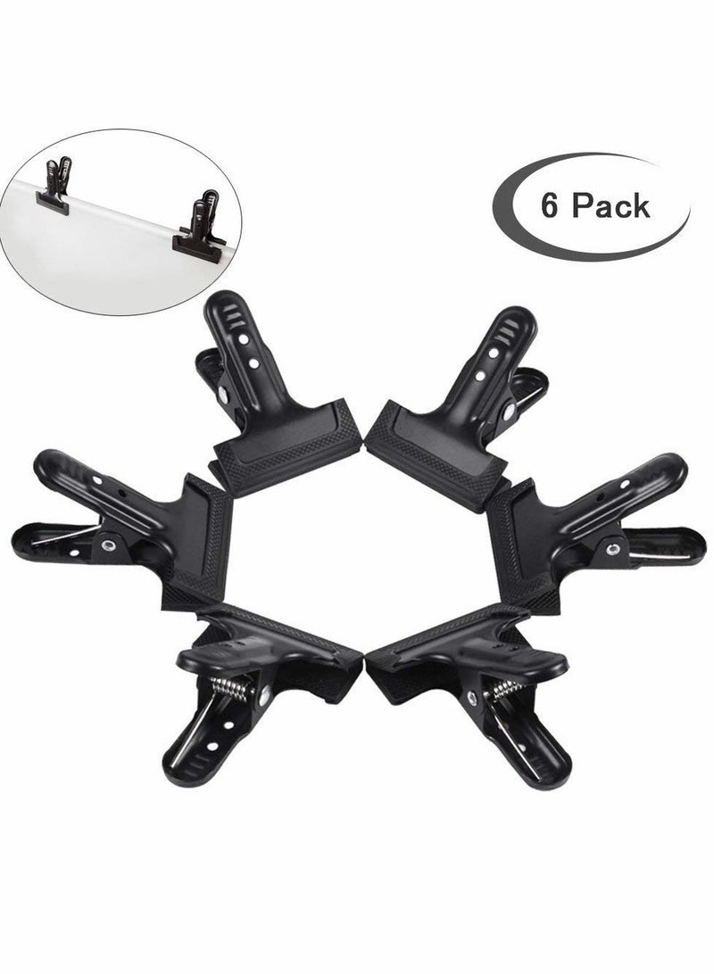 Backdrop clips, 6 Pack Spring Clamps Heavy Duty Photography Background Clips with Protective rubber, large backdrop clamps for backdrop stand, Photo Studio,Adjustable Background Stand - Image 1
