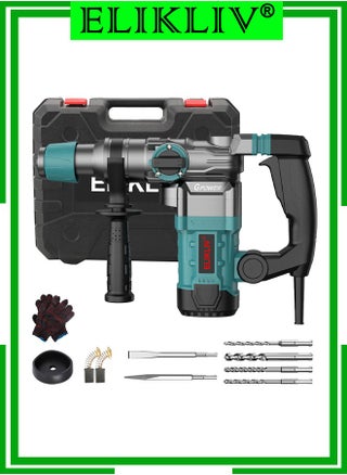 ELIKLIV Electric Hammer Drill, Vibration Control and Safety Clutch, 2200W Heavy Duty, Including 3 Drill Bits, Flat Chisels, Point Chisels, 360°Rotating Handle, with Carrying Case - pzsku/Z3BD4BB972CAEC5F59777Z/45/1743140064/9fa39989-48df-4c0b-8776-118631105eef