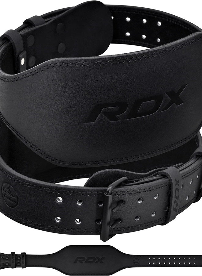 Rdx Weight Lifting Belt Gym Fitness, Cowhide Leather, 4” 6” Padded Lumbar Back Support, 10 Adjustable Holes, Weightlifting Powerlifting Bodybuilding Deadlift Squat Workout Strength Training, Men Women - Image 1