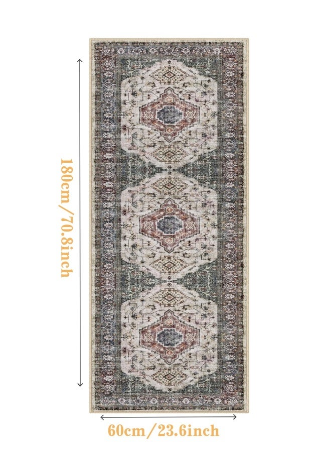 Retro Persian style living room coffee table bedroom carpet - anti slip, stain resistant, easy to clean, washable, soft and comfortable area carpet - Image 1