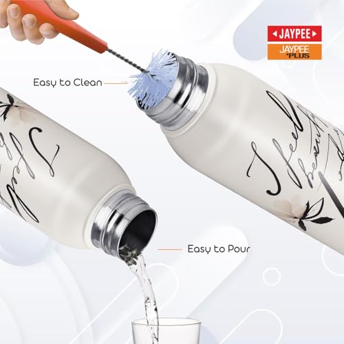 Jaypee Plus Punch Prime Stainless Steel Printed Vacuum Insulated Water Bottle 620 ml | ISI Certified Rustproof & Leakproof Flask with 24Hrs Hot & Cold Ideal for School Kids, Office & Travel - (White) - Image 5
