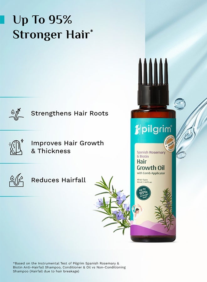 Pilgrim Spanish Rosemary & Biotin Hair Growth Oil to Control Hair Fall & Strengthens Hair 100ml | Rosemary oil for hair growth | Reduces Hair Fall | Strengthens Hair - Image 3