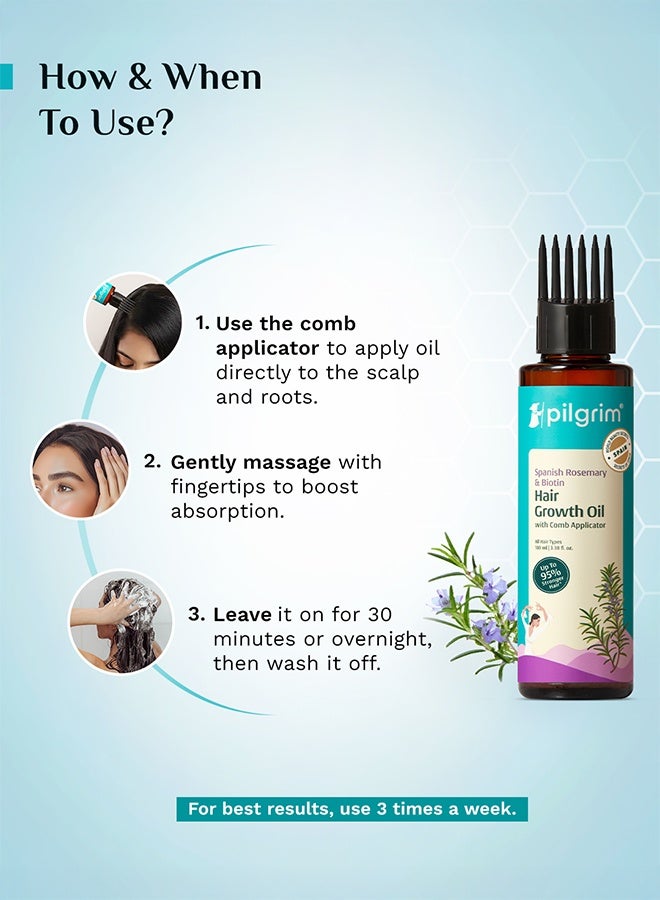 Pilgrim Spanish Rosemary & Biotin Hair Growth Oil to Control Hair Fall & Strengthens Hair 100ml | Rosemary oil for hair growth | Reduces Hair Fall | Strengthens Hair - Image 5
