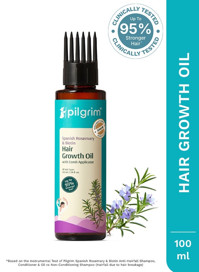 Pilgrim Spanish Rosemary & Biotin Hair Growth Oil to Control Hair Fall & Strengthens Hair 100ml | Rosemary oil for hair growth | Reduces Hair Fall | Strengthens Hair - Image 2