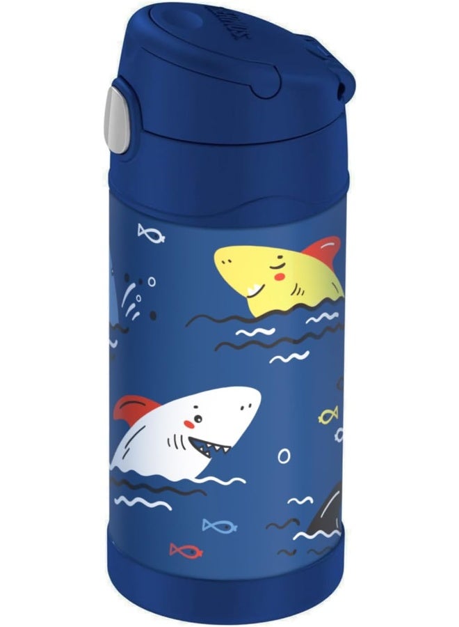 Thermos Funtainer Stainless Steel kids sharks Water Bottle 355ml, Kids Water Bottle With Straw, Insulated Flask, Hydration Bottle With Lid - Image 2