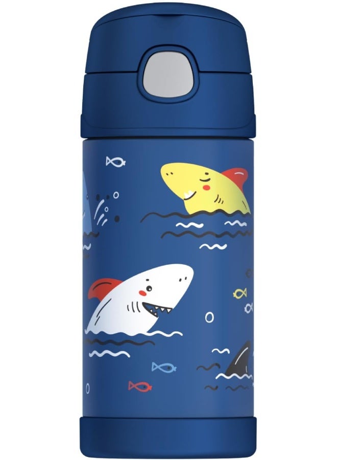 THERMOS FUNTAINER STAINLESS STEEL KIDS SHARKS BOTTLE 355ML - Image 1