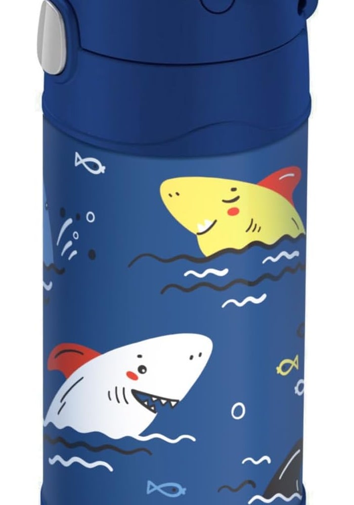 THERMOS FUNTAINER STAINLESS STEEL KIDS SHARKS BOTTLE 355ML - Image 2