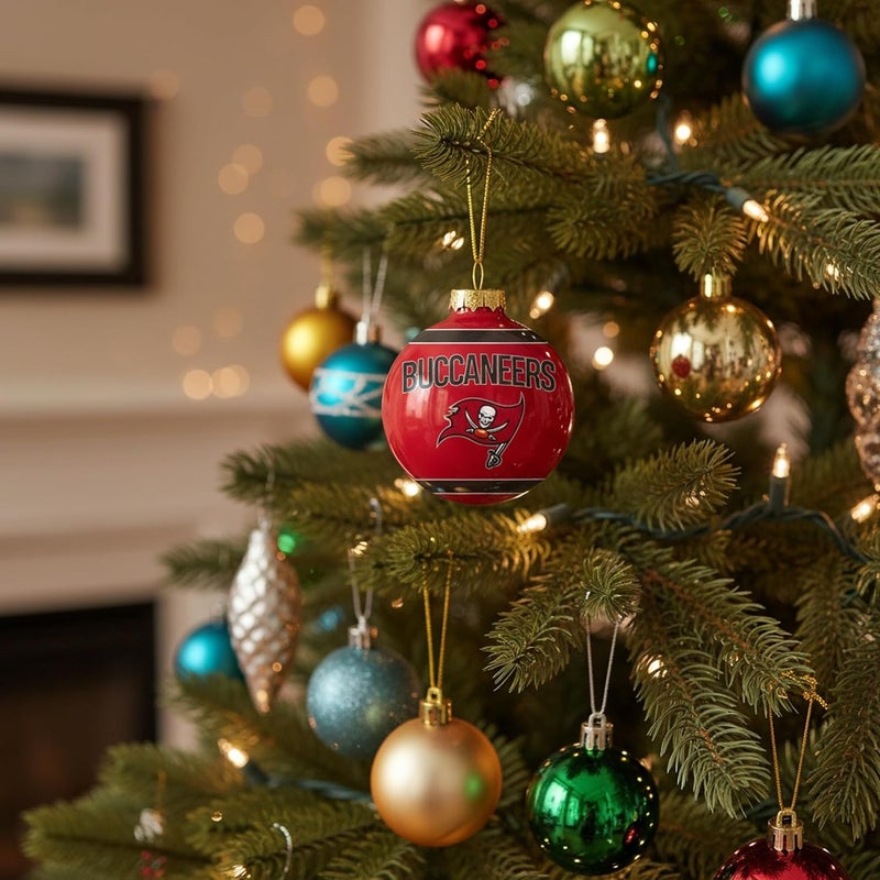FOCO NFL Glass Ball Ornament - Limited Edition Christmas Ball Ornament - Show Your Team Spirit with Officially Licensed Fan Gear (Tampa Bay Buccaneers) - Image 2