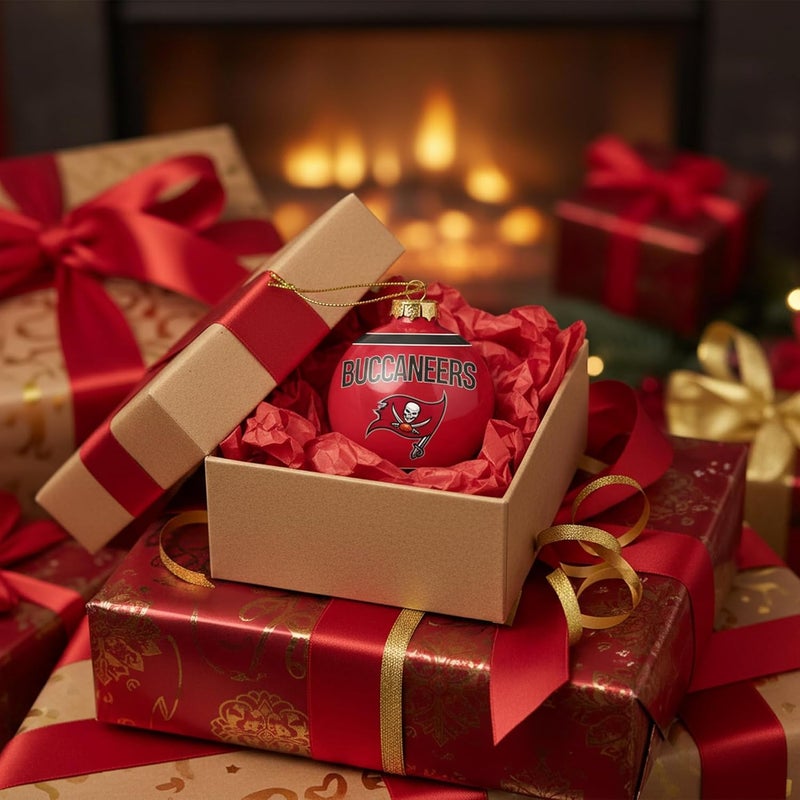 FOCO NFL Glass Ball Ornament - Limited Edition Christmas Ball Ornament - Show Your Team Spirit with Officially Licensed Fan Gear (Tampa Bay Buccaneers) - Image 3
