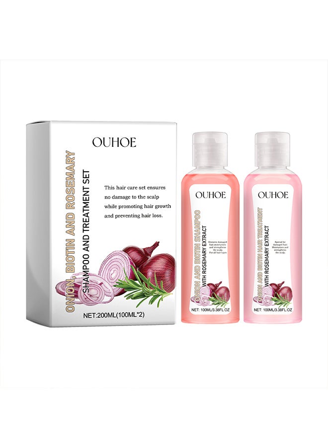 OUHOE ouhoe onion biotin rosemary shampoo set, nourishing hair roots, scalp, gloss, hair care, cleaning - Image 1