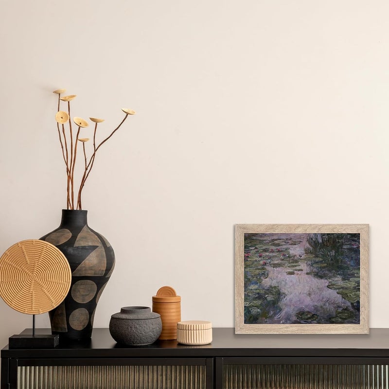 HoozGee Water Lilies Farmhouse Wall Art Painting by Claude Monet - Image 3