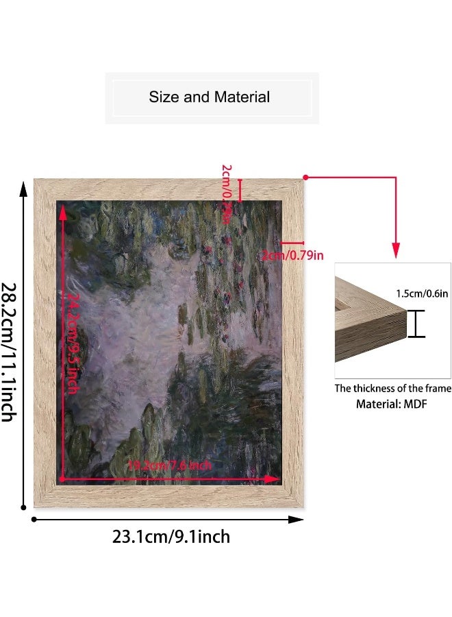 HoozGee Water Lilies Farmhouse Wall Art Painting by Claude Monet - Image 5