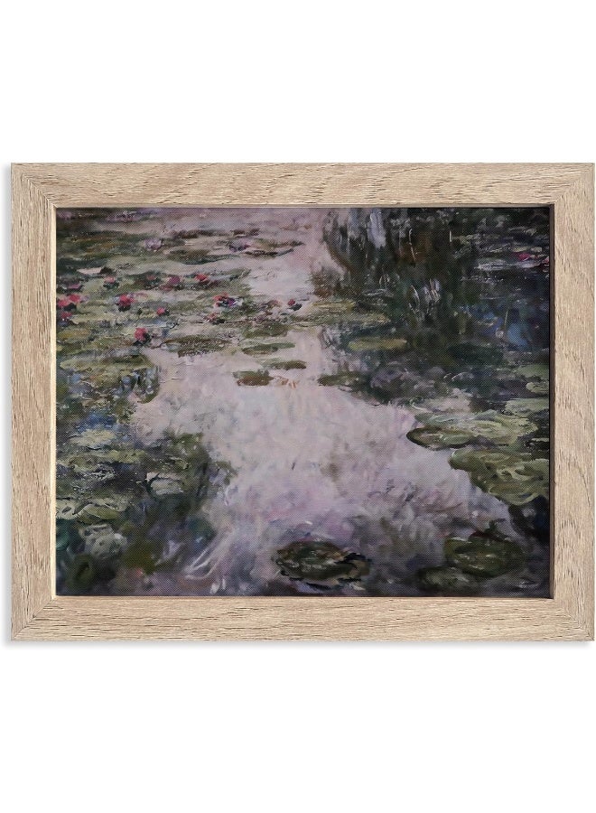 HoozGee Water Lilies Farmhouse Wall Art Painting by Claude Monet - Image 1