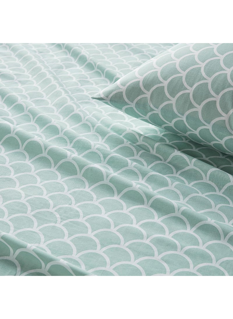 Comfort Spaces Comfort Spaces 100% Cotton Sheet Set Breathable  Lightweight  Soft with 12"" Elastic Pocket Fits up to 14"" Mattress  All Season Cozy Bedding  Matching Pillow Case  Twin XL Scales 3 Piece  - Image 3