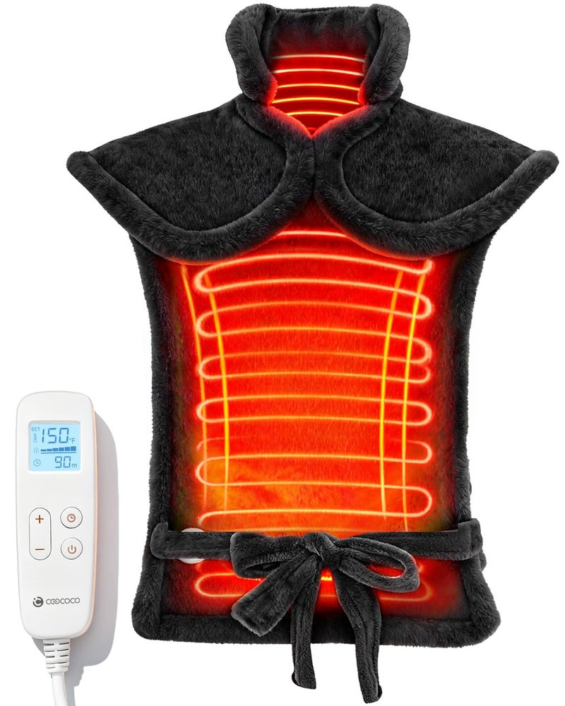CooCoCo 37"x24" Heating Pad for Neck and Shoulders and Back, FSA Eligible Heat Pad for Back Pain Relief, HSA Approved Full Back Heated Pad, 6 Heat Settings 3 Timers Auto-Off, ETL Certified - Image 1