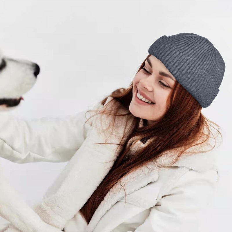 Roybens Swag Wool Knit Cuff Short Fisherman Beanie for Men Women, Winter Warm Hats - Image 5