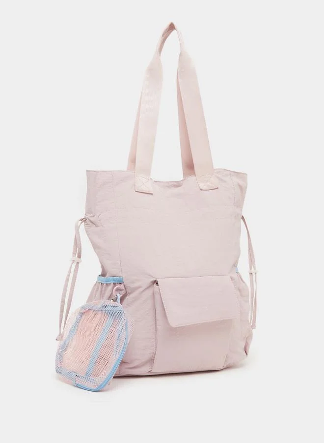 Styli Plain Side Drawstring Gym Bag with Backpack Straps