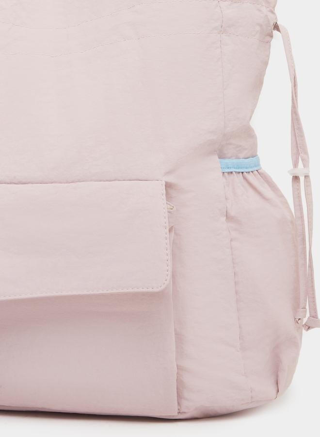 Styli Plain Side Drawstring Gym Bag with Backpack Straps - Image 3