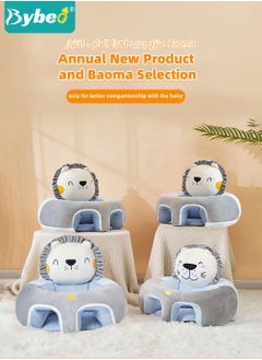 Bybeo Baby Sitting Support Seat Sofa, Infant Learning Chair Head Protect - Breathable Crystal Fabric, Feather Cotton Filling, Perfect Toddler Gift to Learn to Sit  - Image 3