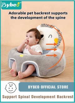 Bybeo Baby Sitting Support Seat Sofa, Infant Learning Chair Head Protect - Breathable Crystal Fabric, Feather Cotton Filling, Perfect Toddler Gift to Learn to Sit  - Image 1