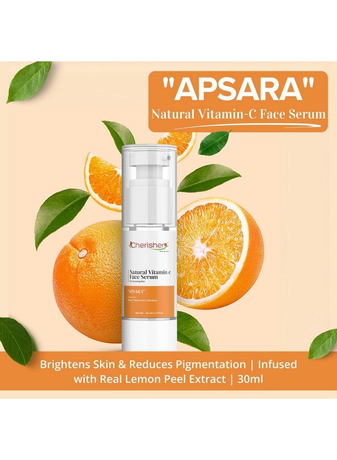 Cherisher APSARA Vitamin C Serum 30ML - Hydrating, Paraben & Sulphate-Free Face Serum for Glowing Skin, Anti-Aging, Acne Control & Even Skin Tone | Gentle Formula for All Skin Types, Women - Image 2