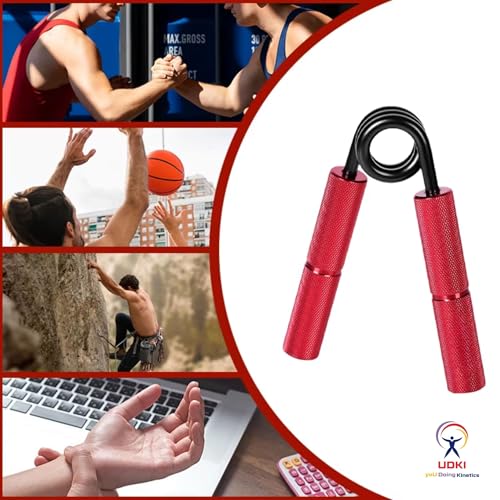 UDKI 300 LB (125–135 KG) Heavy-Duty Hand Grip Strengthener – Red | Non-Slip Knurled Handles | Metal Forearm & Grip Trainer for Strength Training, Muscle Building & Rehab - Image 5