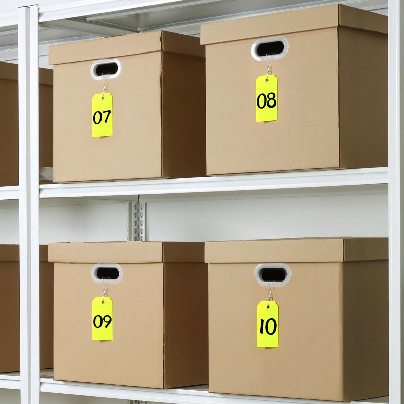 XUWAIDSGN 100Pcs Yellow Plastic Shipping Tags, 4 3/4" x 2 3/8", Writable, Durable, Waterproof - Image 5