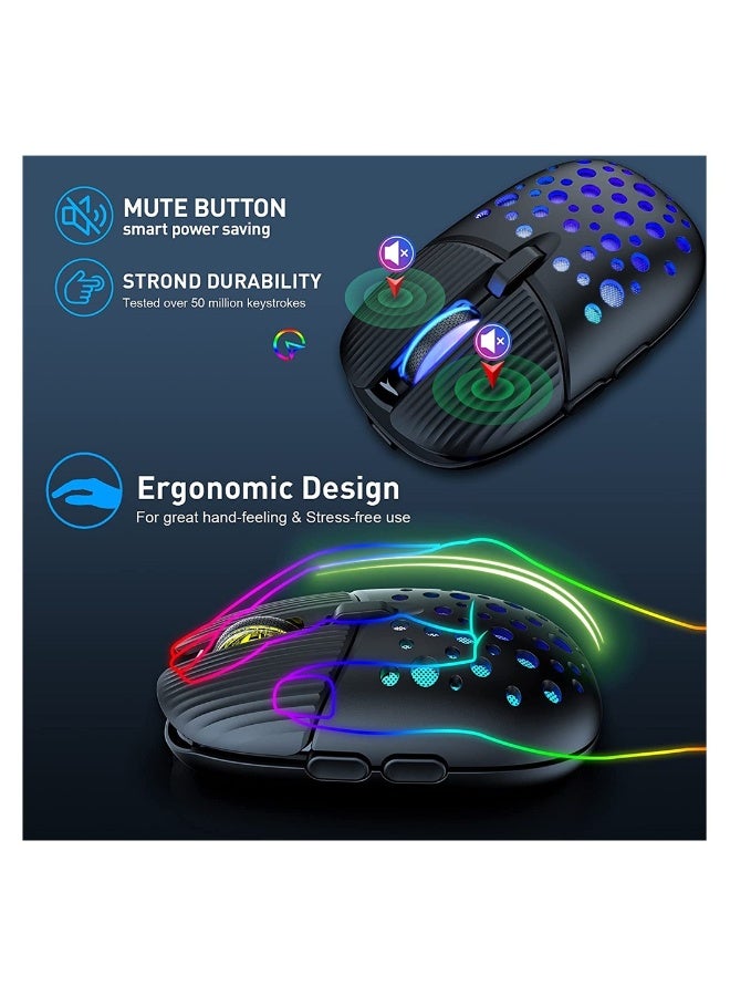 Wireless Gaming Mouse Portable Computer Mouse Cellular Housing Replaceable LED Color Ergonomic Optical Gaming Mouse - Image 3