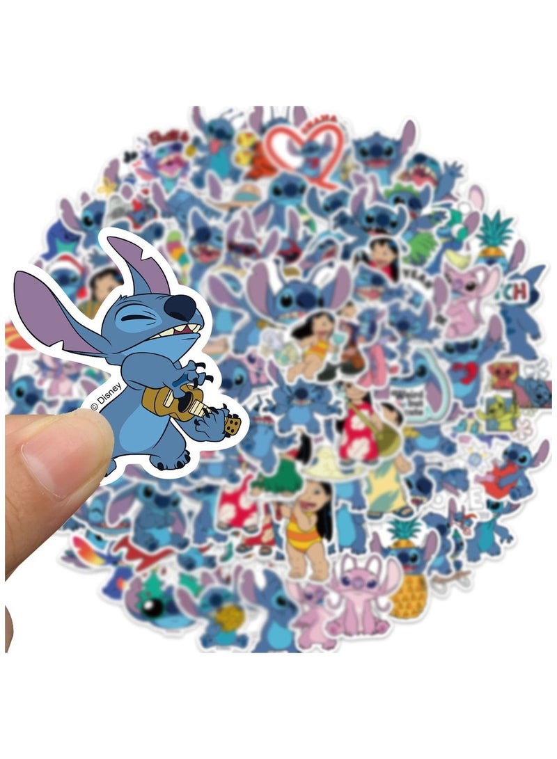 100 Pcs Stitch Waterproof Stickers Cute Anime Cartoon Vinyl Aesthetic Sticker Laptop Skateboard Luggage Computer Water Bottle Graffiti Sticker Packs for Kids Teens Girls Adults  - Image 2