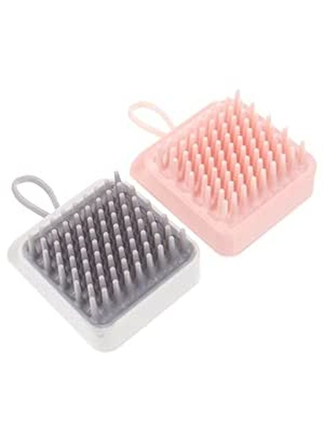 2Pcs Pet Grooming Brush For Cats Dogs Long Hair Massaging Bath Tool Blue - Image 1