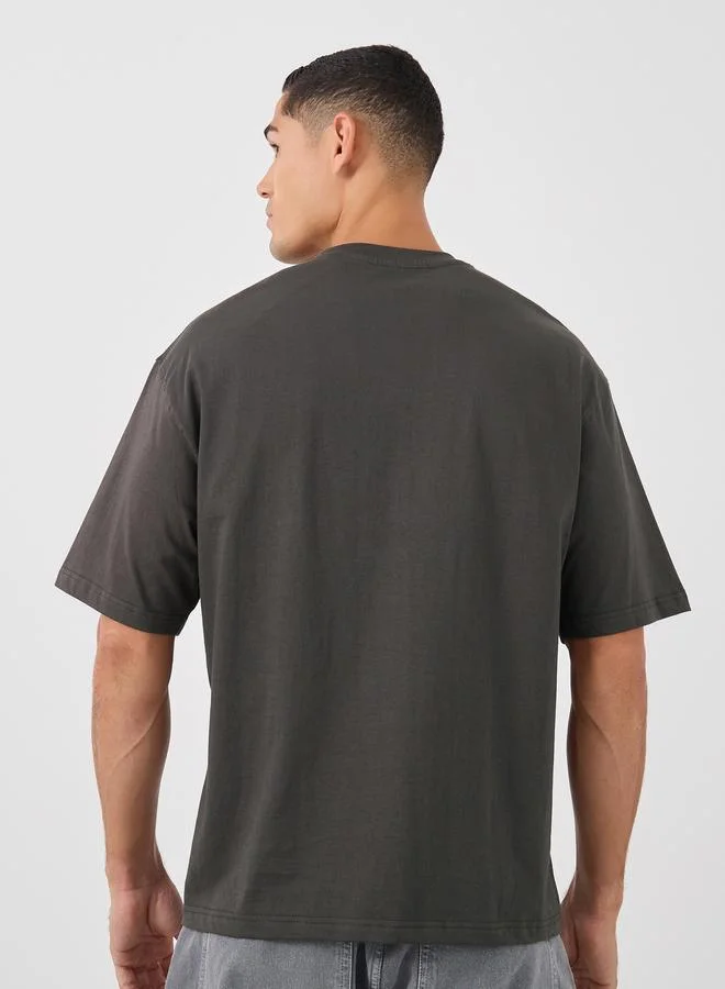 Styli Styli Slogan Embroidered Round Neck T-Shirt