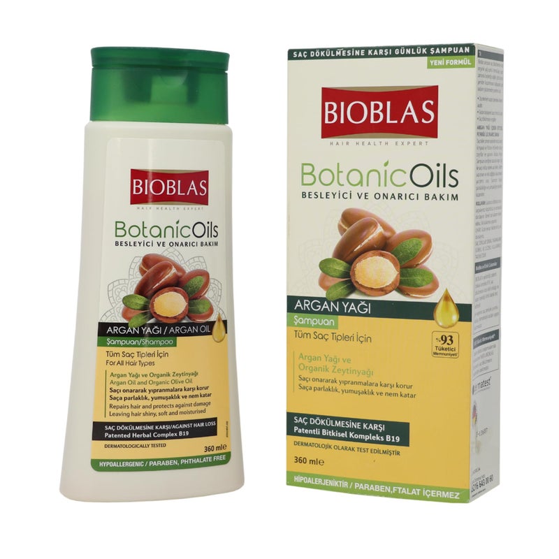 BIOBLAS شامبو زيت الأركان وزيت الزيتون العضوي من بيوبلاس للنساء والرجال - شامبو مرطب، مُصلح، مُقوي لنمو الشعر - خالي من المواد المسببة للحساسية، والبارابين، والأصباغ - لجميع أنواع الشعر - عبوتين - Image 2