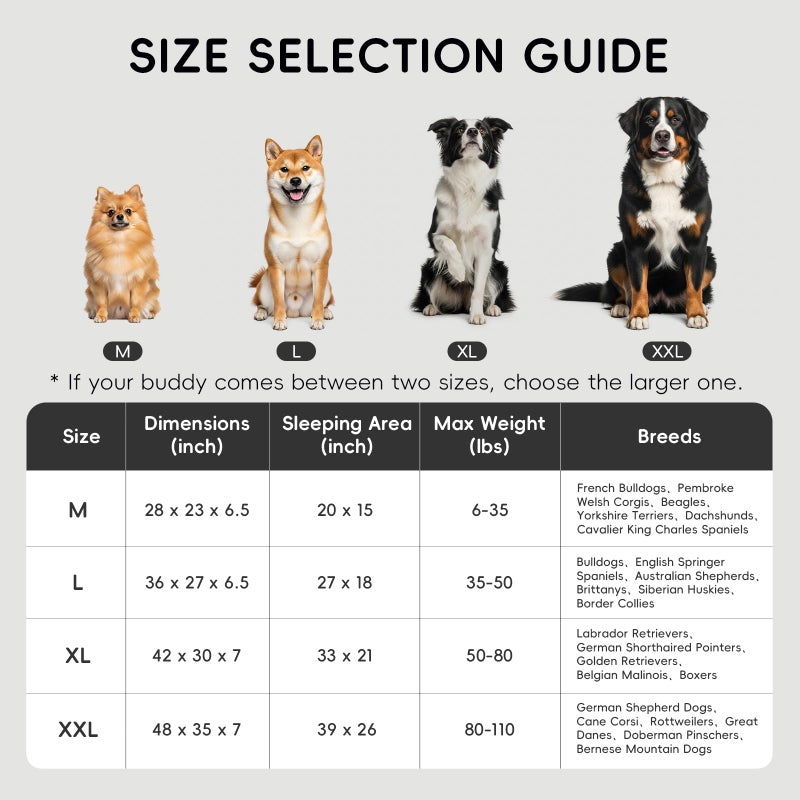 Home Mate Homemate Dog Bed Large Sized Dog: 42x30 inch Orthopedic Large Dogs Bed XL Outdoor Pet Cat Bed Sofa Supplies with Toy Dogs Crate Pad Couch with Removable Washable Cover & Non-Slip Botton Dark Grey - Image 3