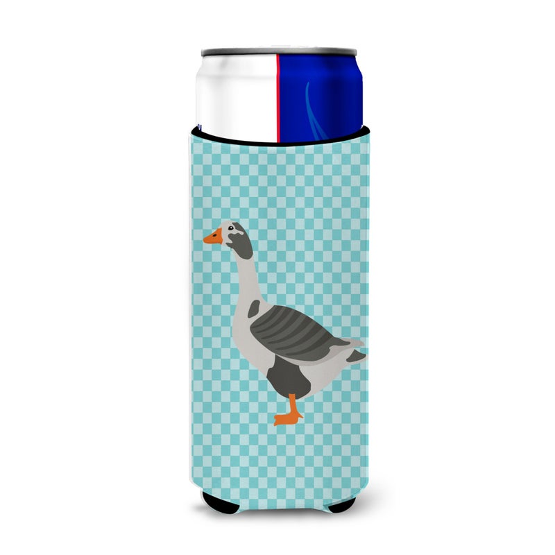 Caroline's Treasures ""Caroline's Treasures West of England Goose Blue Check Decorative Can Hugger  Slim  Multicolor"" 