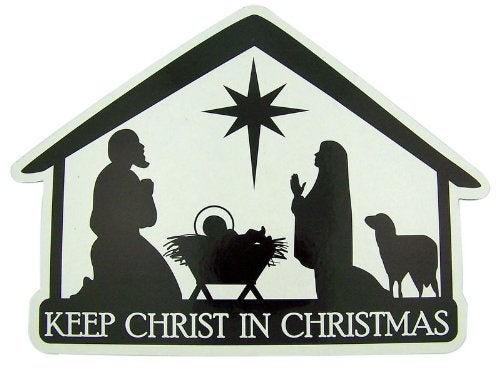CB Keep Christ in Christmas Nativity Stable 8inch Auto Magnet Decoration