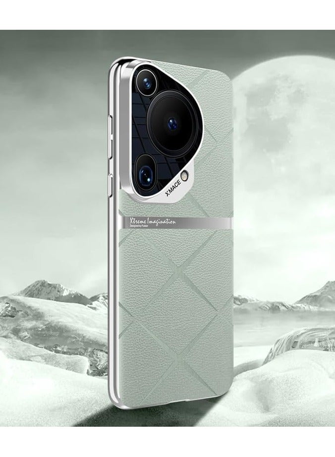 عام حافظة متوافقة مع هواوي بورا 70 الترا ، قسط الجلود الفاخرة رقيقة جدا المضادة للبصمة للصدمات الوفير مطلي غطاء إطاري لهواوي بورا 70 الترا - Image 1