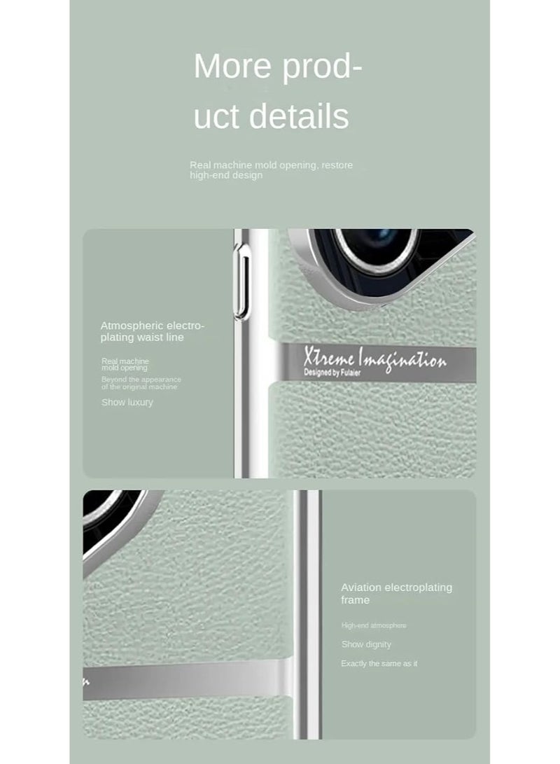 عام حافظة متوافقة مع هواوي بورا 70 الترا ، قسط الجلود الفاخرة رقيقة جدا المضادة للبصمة للصدمات الوفير مطلي غطاء إطاري لهواوي بورا 70 الترا - Image 4