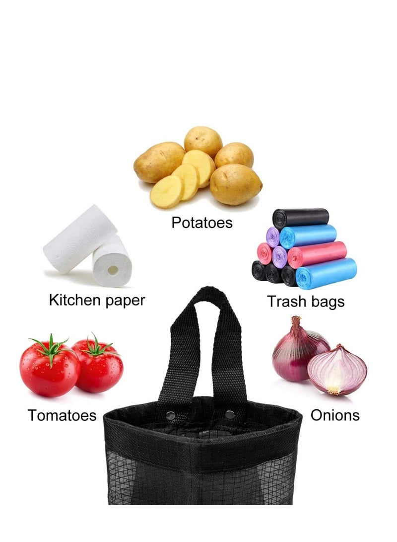 Zikra 2 Packs Plastic Bag Holder for Kitchen Hanging Mesh Storage Organizer, Large Grocery Shopping Bags Dispenser - Image 2