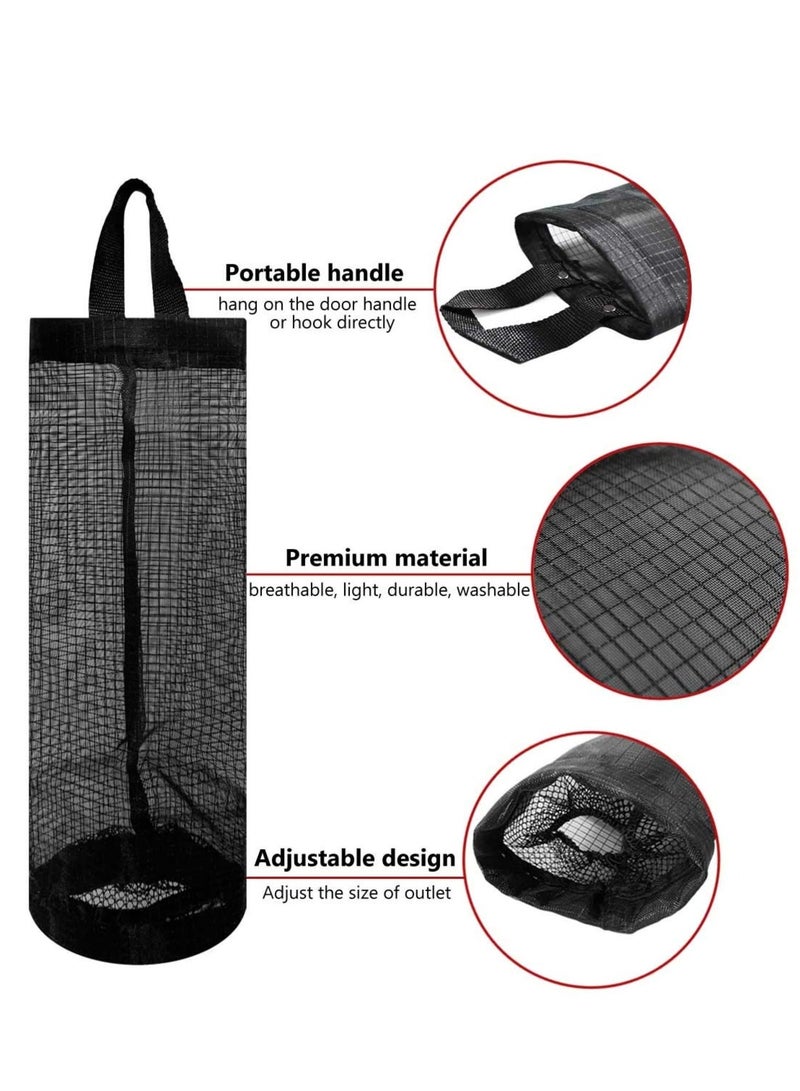Zikra 2 Packs Plastic Bag Holder for Kitchen Hanging Mesh Storage Organizer, Large Grocery Shopping Bags Dispenser - Image 4