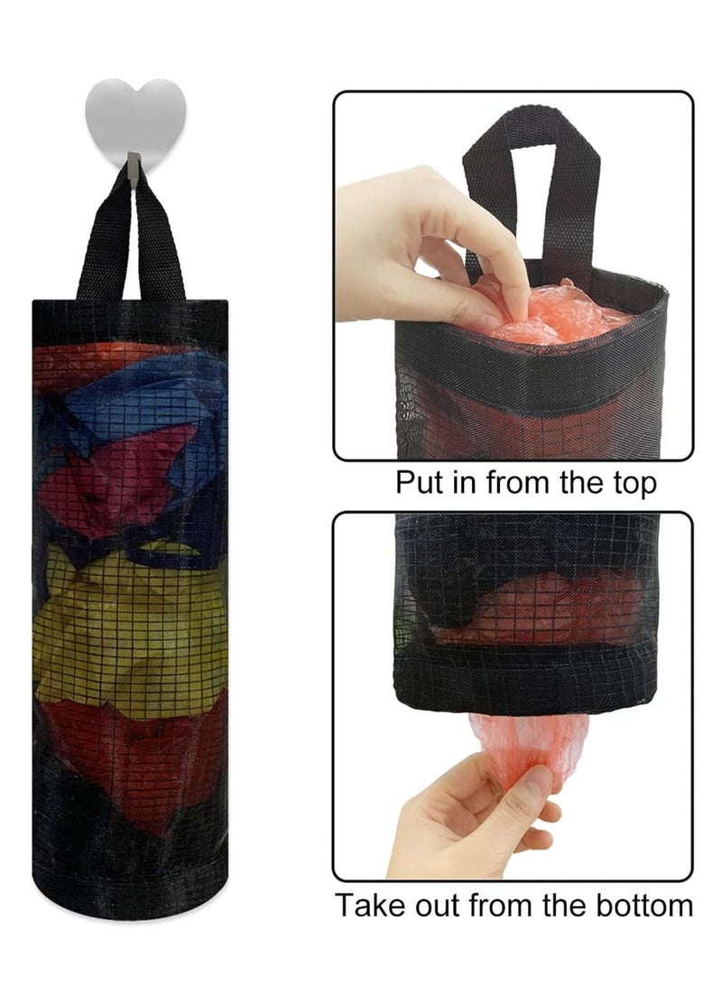 Zikra 2 Packs Plastic Bag Holder for Kitchen Hanging Mesh Storage Organizer, Large Grocery Shopping Bags Dispenser - Image 5