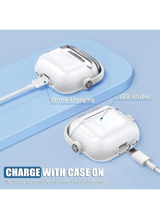 erorex - For Airpods 4 Case Tpu Clear Airpods 4Th Generation Case Cover With Cleaner Drop Protection Airpods 4 Case 2024 With Lock & Keychain Clear+Green - Image 1