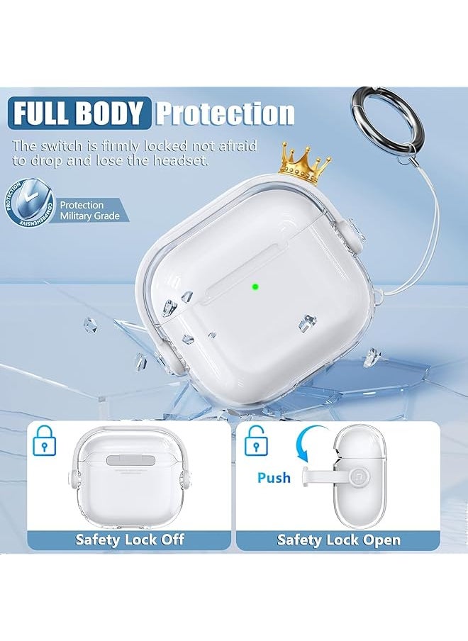 erorex - For Airpods 4 Case Tpu Clear Airpods 4Th Generation Case Cover With Cleaner Drop Protection Airpods 4 Case 2024 With Lock & Keychain Clear+Green - Image 1