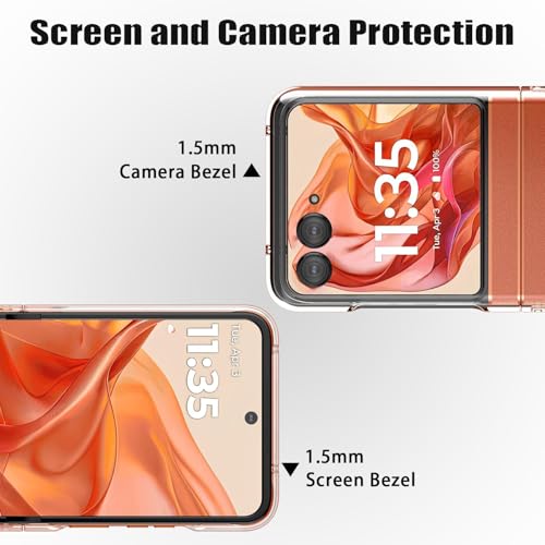 KEKBOXQ Clear for Motorola Razr 2025/Razr 2024 Case, Moto Razr 2025 Slim Phone Cases with Front Screen Protector, Moto Razr 2024 5G Hard PC Bumper Shockproof Protective Cover,Transparent - Image 5