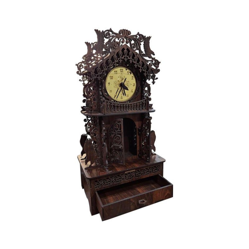 Groovers Wooden Showpiece Premium Handicraft for Home Decor Decorative Living Room Stylish 15 x 75 x 55 Aesthetic Antique Drawing Room Gifting Item Modern Medium Size Rosewood Brown Shade - Image 2