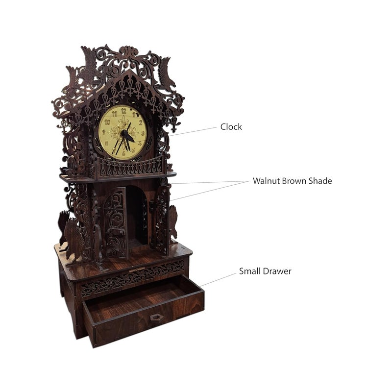Groovers Wooden Showpiece Premium Handicraft for Home Decor Decorative Living Room Stylish 15 x 75 x 55 Aesthetic Antique Drawing Room Gifting Item Modern Medium Size Rosewood Brown Shade - Image 4