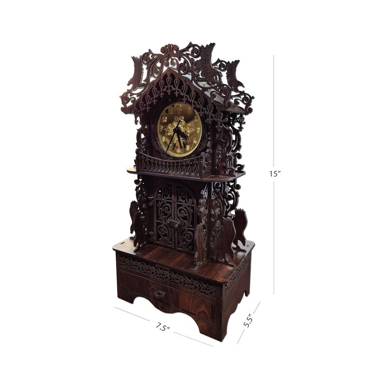 Groovers Wooden Showpiece Premium Handicraft for Home Decor Decorative Living Room Stylish 15 x 75 x 55 Aesthetic Antique Drawing Room Gifting Item Modern Medium Size Rosewood Brown Shade - Image 5