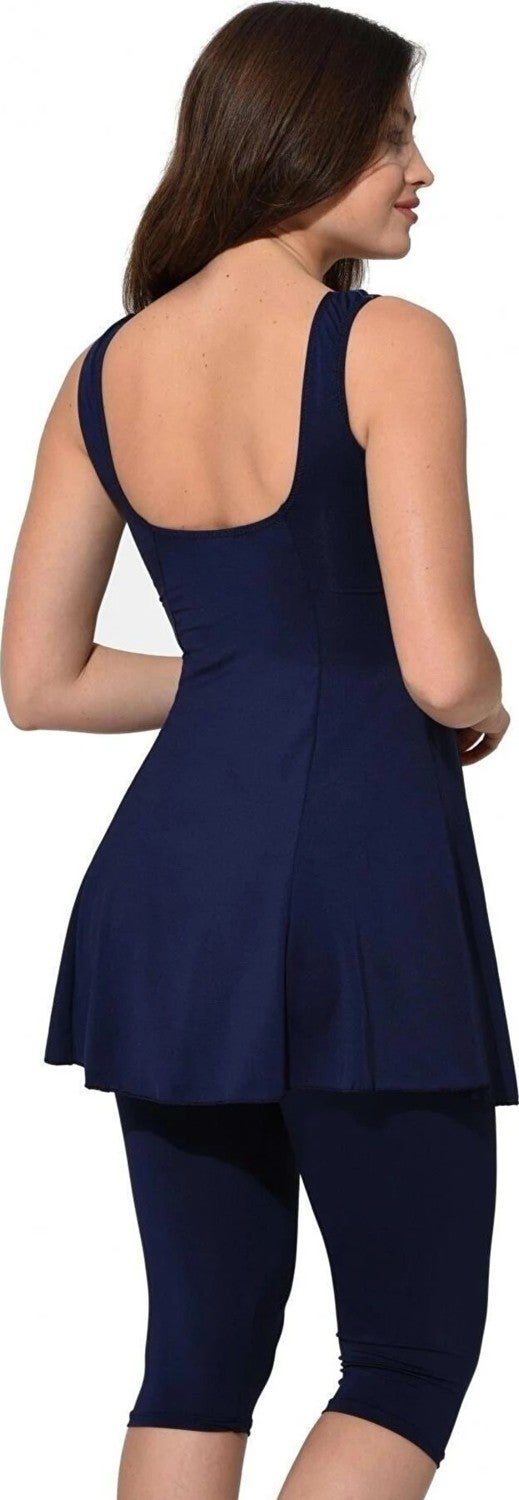 Swana Women's Patterned Piece Tights Dress Swimsuit  - Image 2