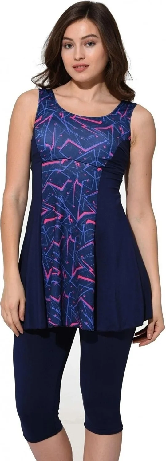 Swana Women's Patterned Piece Tights Dress Swimsuit