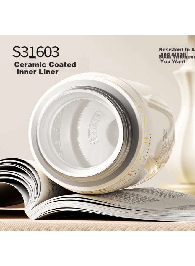 Vanow Insulated Bottle For Women New High-value Ceramic Liner Tea Separation Water Cup - Image 2